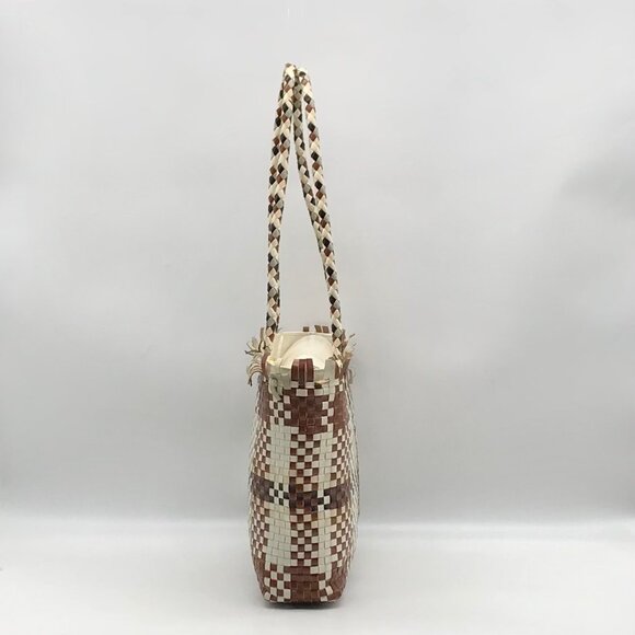 Salvatore Ferragamo Multicolor Woven Leather Gancini Shoulder Bag - Picture 4 of 12